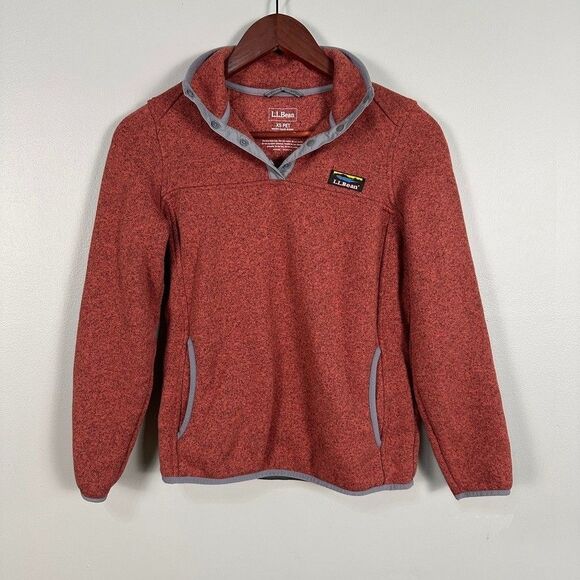 L.L. Bean Tops - LL Bean Womens XS Petite Sienna Clay Fleece Pullover Sweatshirt Sweater
